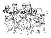 A coloring page of tokyo mew mew
